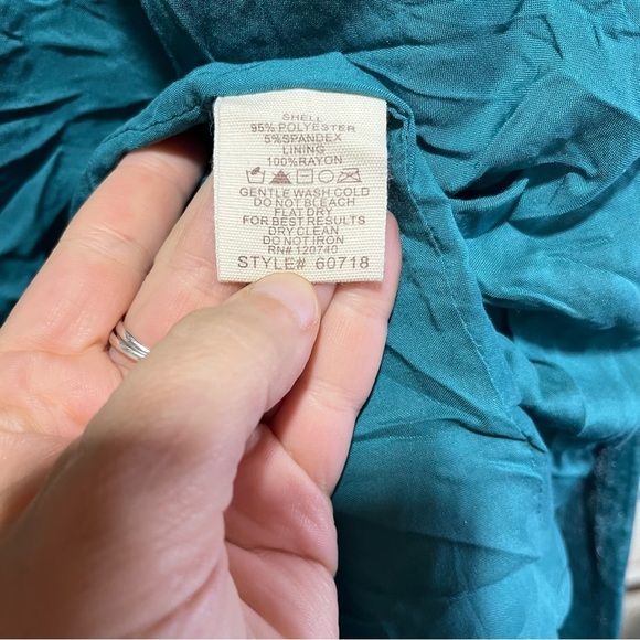 Mystree Teal Velvet Kimono with Embroidery Large - Picture 7 of 11